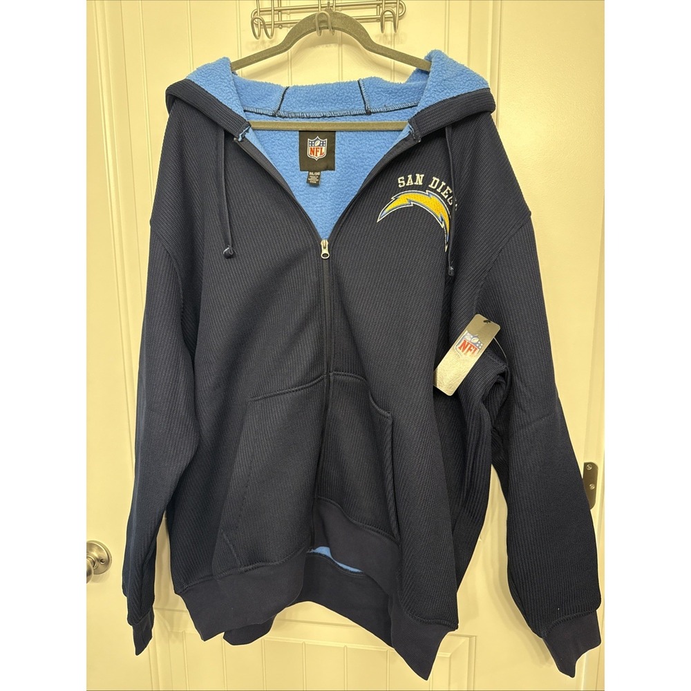 NWTMen's SanDiego Chargers Navy Hoodie/ JacketSize XXL Fleece Inside Embroidered